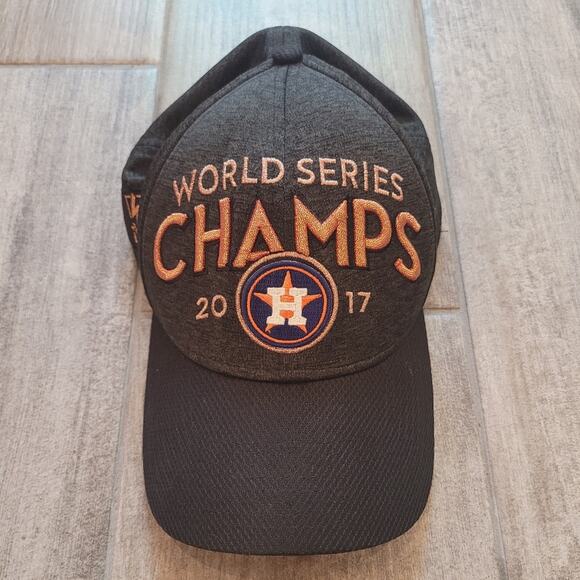 Houston Astros Cap One Size New Era Grey 2017 World Champions 39thirty On-Field - Picture 1 of 9